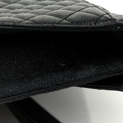 Saint Laurent Grain De Poudre Textured Mixed Matelasse Large Triquilt Monogram Satchel Black 29 of 31
