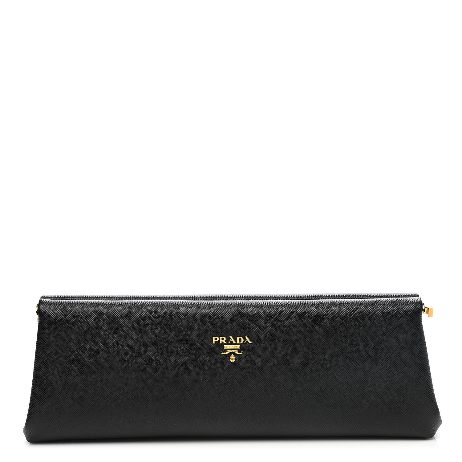 Prada Saffiano Frame Clutch Black 1 of 8