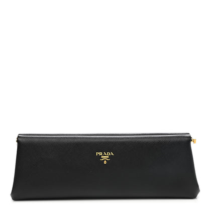Prada Saffiano Frame Clutch Black 1 of 8