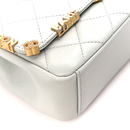 Chanel Lambskin Enamel Strass Quilted Mini Paris Monaco Flap Light Grey 9 of 10