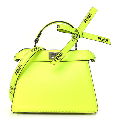 Fendi X MARC JACOBS Shiny Nappa Petite Peekaboo I SEE U Satchel Fluo 1 of 10