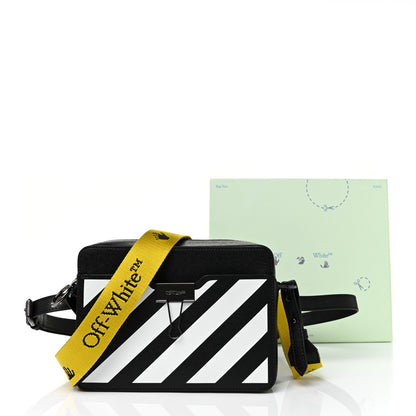 Off-White Saffiano Striped Diag Binder Belt Bag Black White 8 of 8