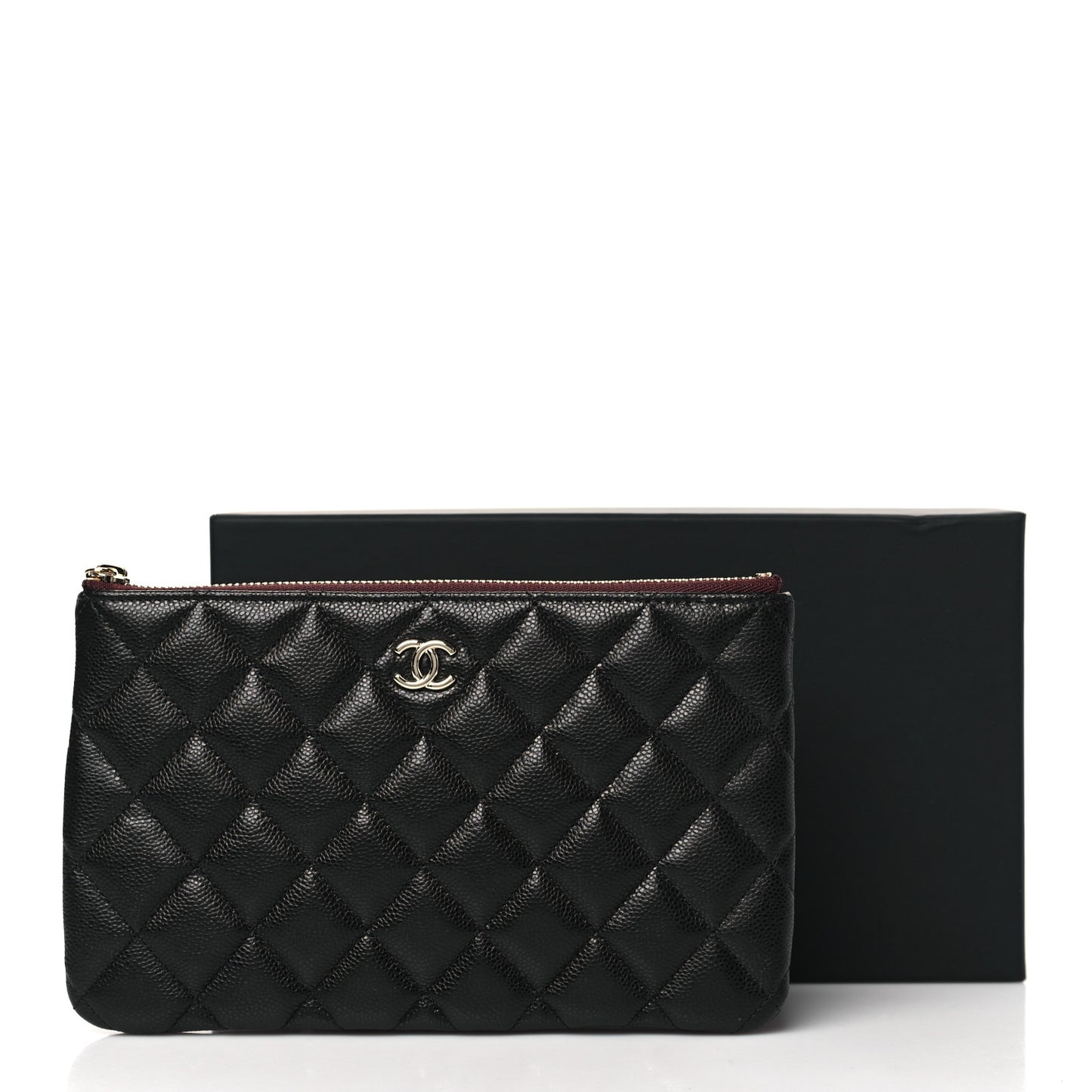 Caviar Quilted Cosmetic Case Black