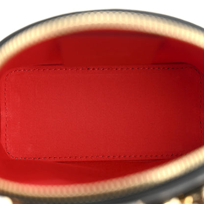Christian Louboutin Grained Calfskin Carasky Studded Cosmetic Pouch Black Gold 5 of 9