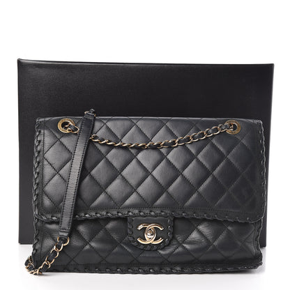 Chanel Suede Calfskin Jumbo Happy Stitch Flap Black 13 of 13