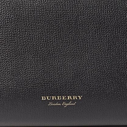 Burberry Grainy Calfskin House Check Medium Banner Tote Black 10 of 11