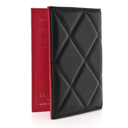 Chanel Lambskin Quilted Chanel 19 Passport Holder Black 3 of 7