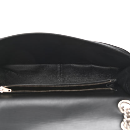 Balenciaga Nylon Jacquard Diagonal Logo Medium Scarf Lock Chain Shoulder Bag Black Red 5 of 9