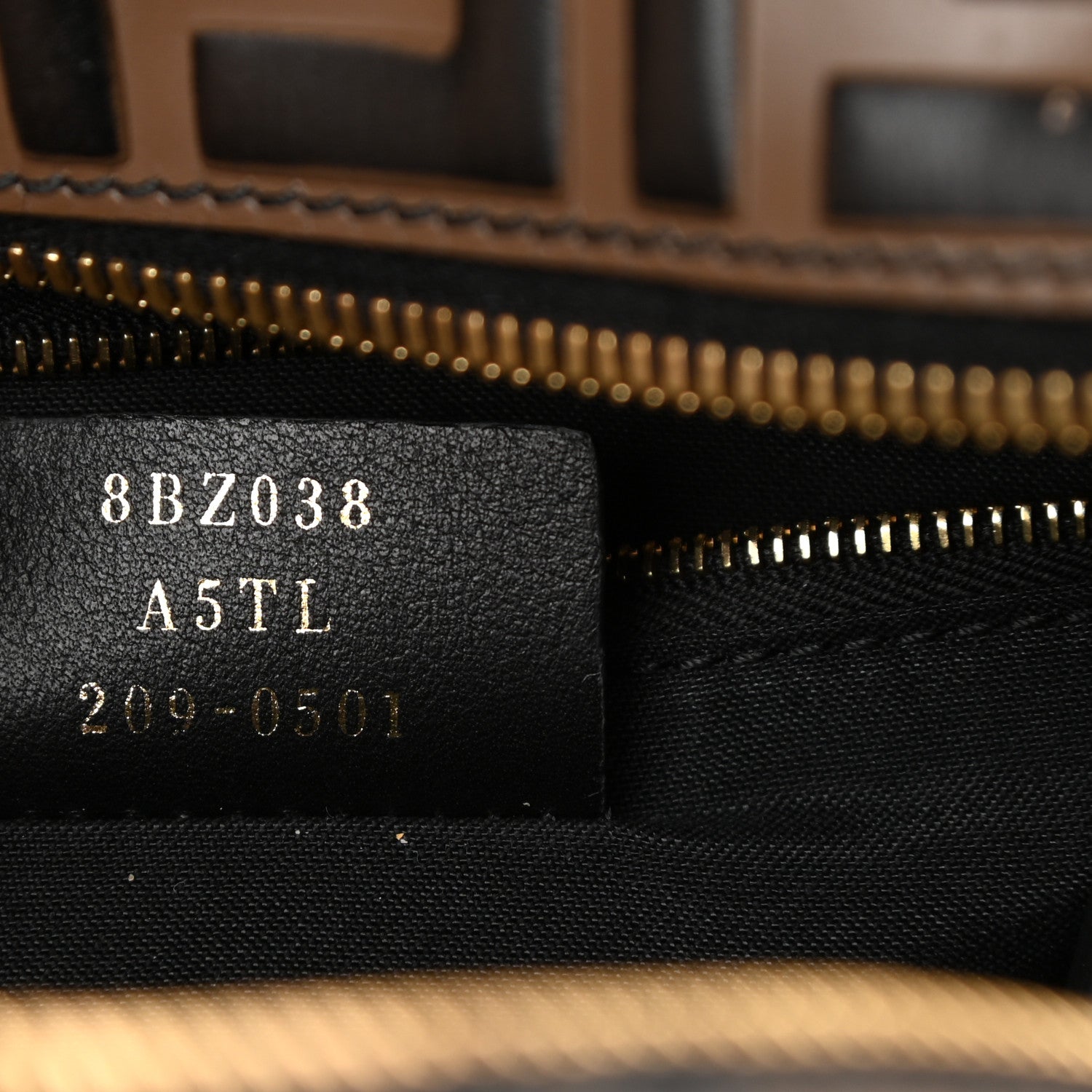 Fendi Vitello Bi-Color FF 1974 Embossed Mini Backpack Maya Black 7 of 8