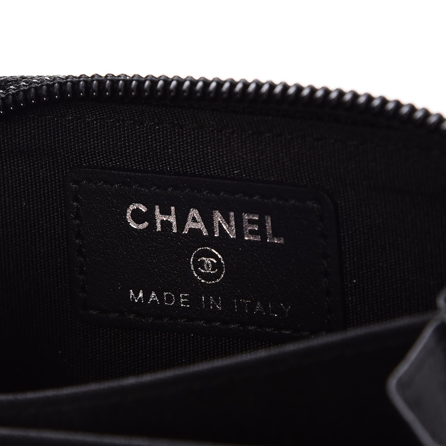 Chanel Goatskin Quilted Boy Zip Around Coin Purse Wallet Black 6 of 8