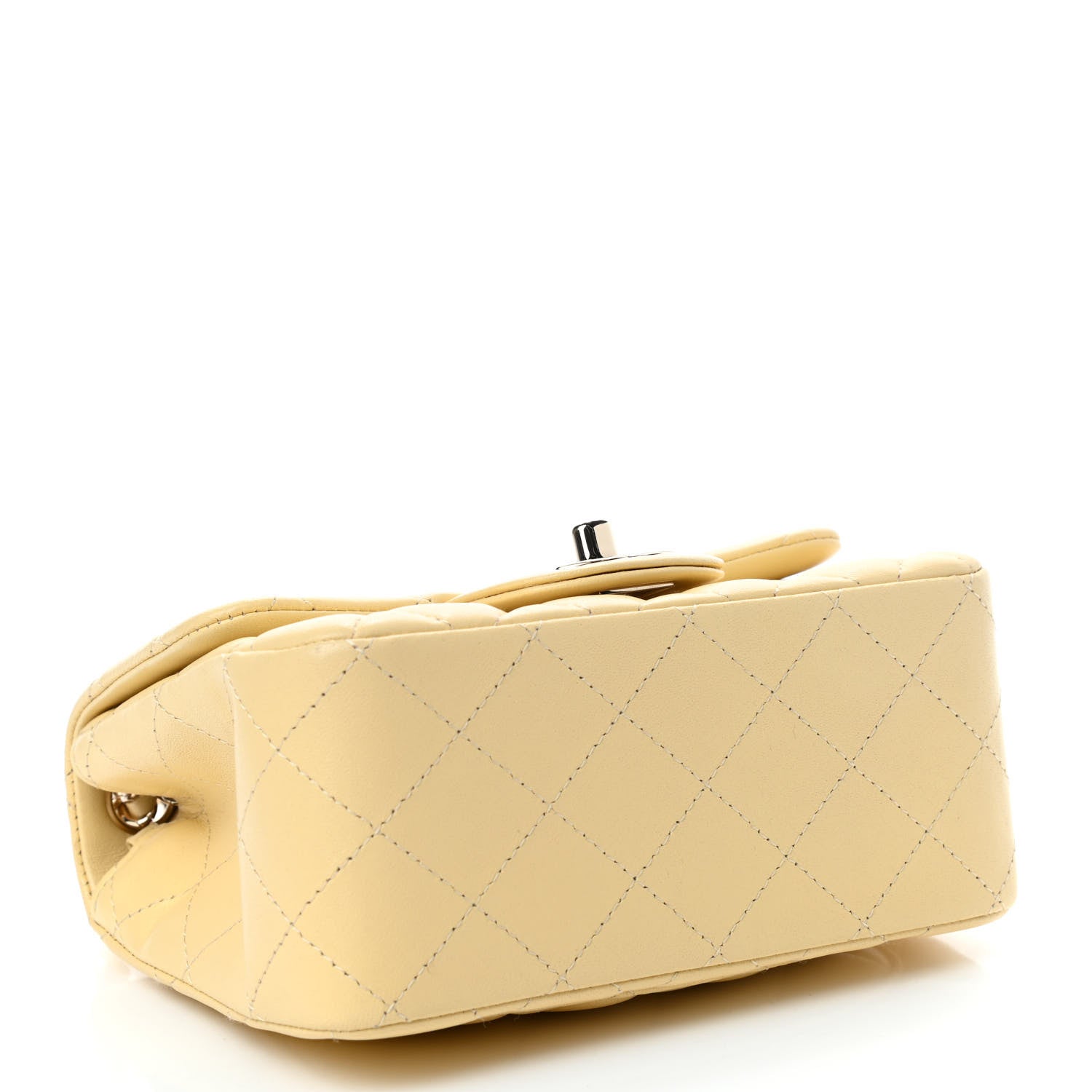 Chanel Lambskin Quilted Mini Square Flap Light Yellow 3 of 4