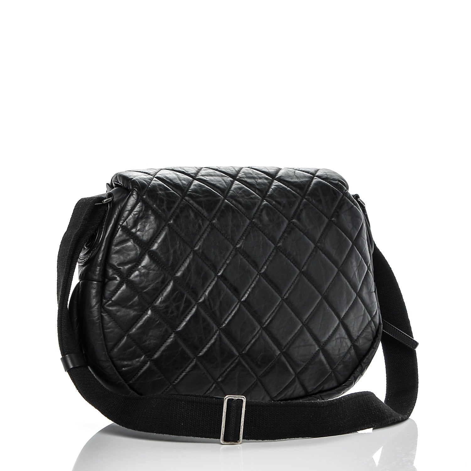 Chanel Aged Calfskin Quilted Expandable Messenger Black 3 of 8