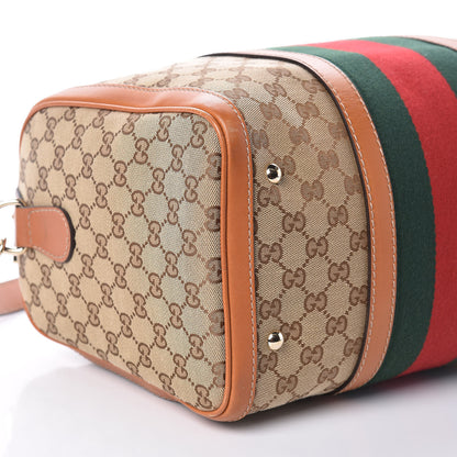 Gucci Monogram Vintage Web Medium Boston Tobacco 10 of 11