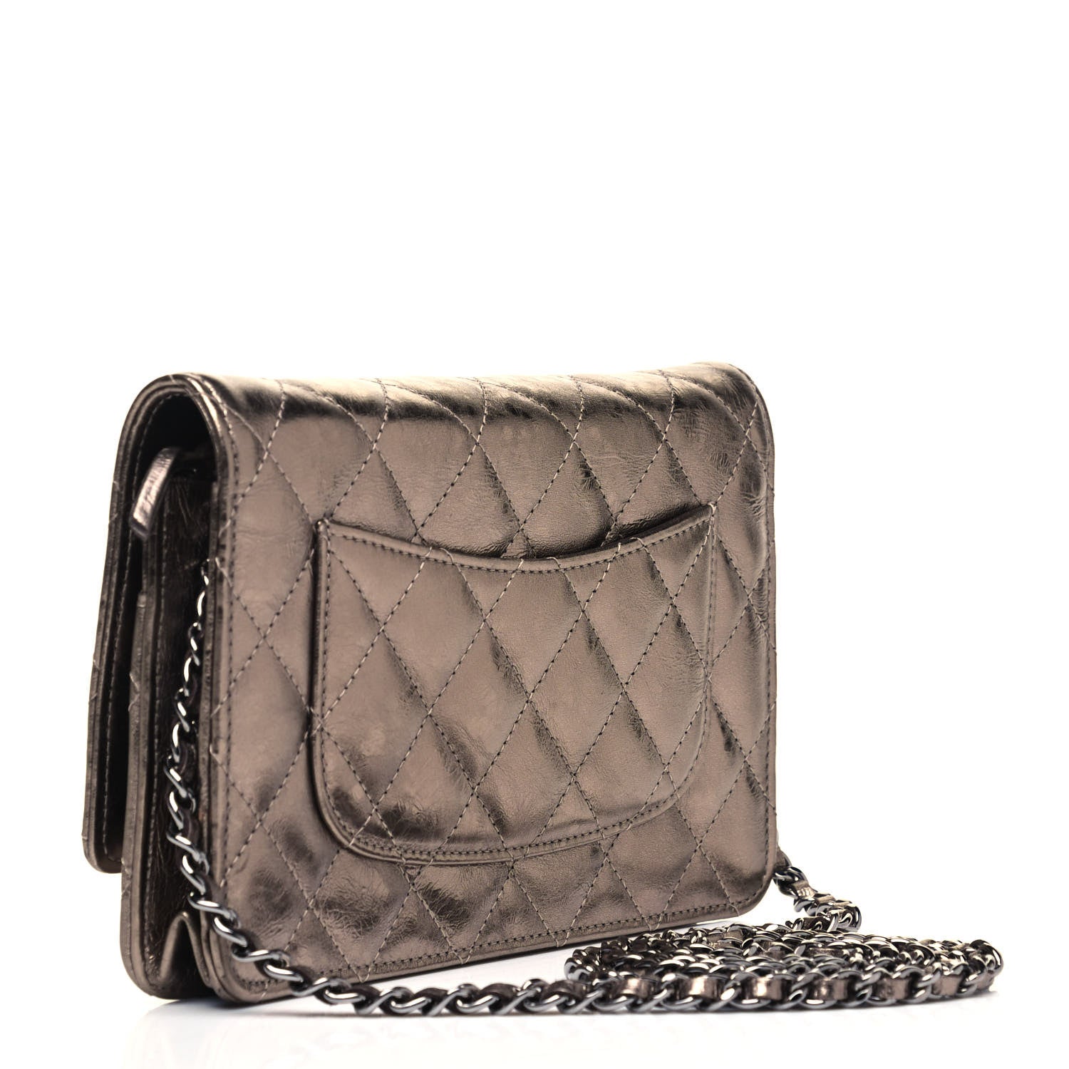 Chanel Metallic Aged Calfskin Quilted Reissue Wallet On Chain WOC Bronze 3 of 9