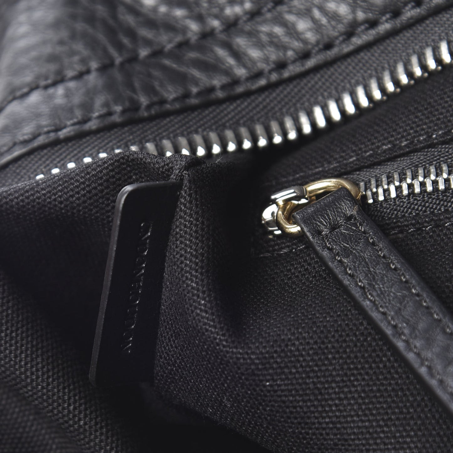 Canvas Mega Check Grained Calfskin Medium Harcourt Satchel Black