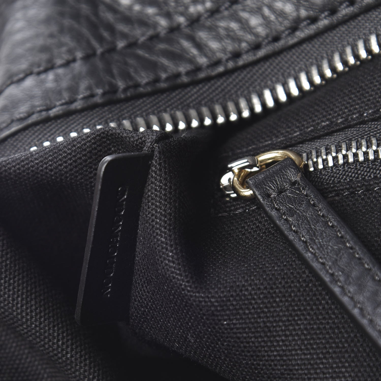 Burberry Canvas Mega Check Grained Calfskin Medium Harcourt Satchel Black 9 of 12