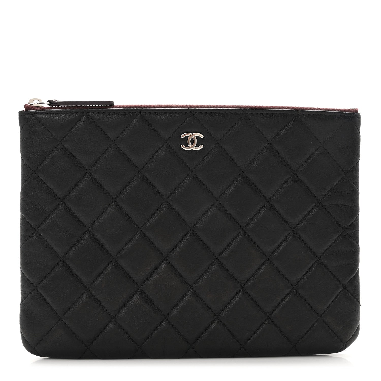 Chanel Lambskin Quilted Medium Cosmetic Case Black 1 of 7
