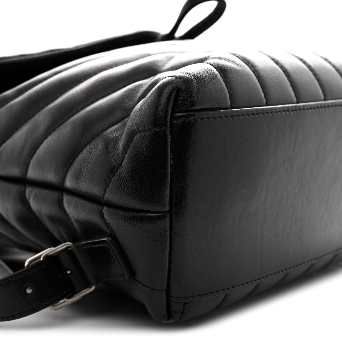 Calfskin Y Quilted Monogram Small Loulou Backpack Black