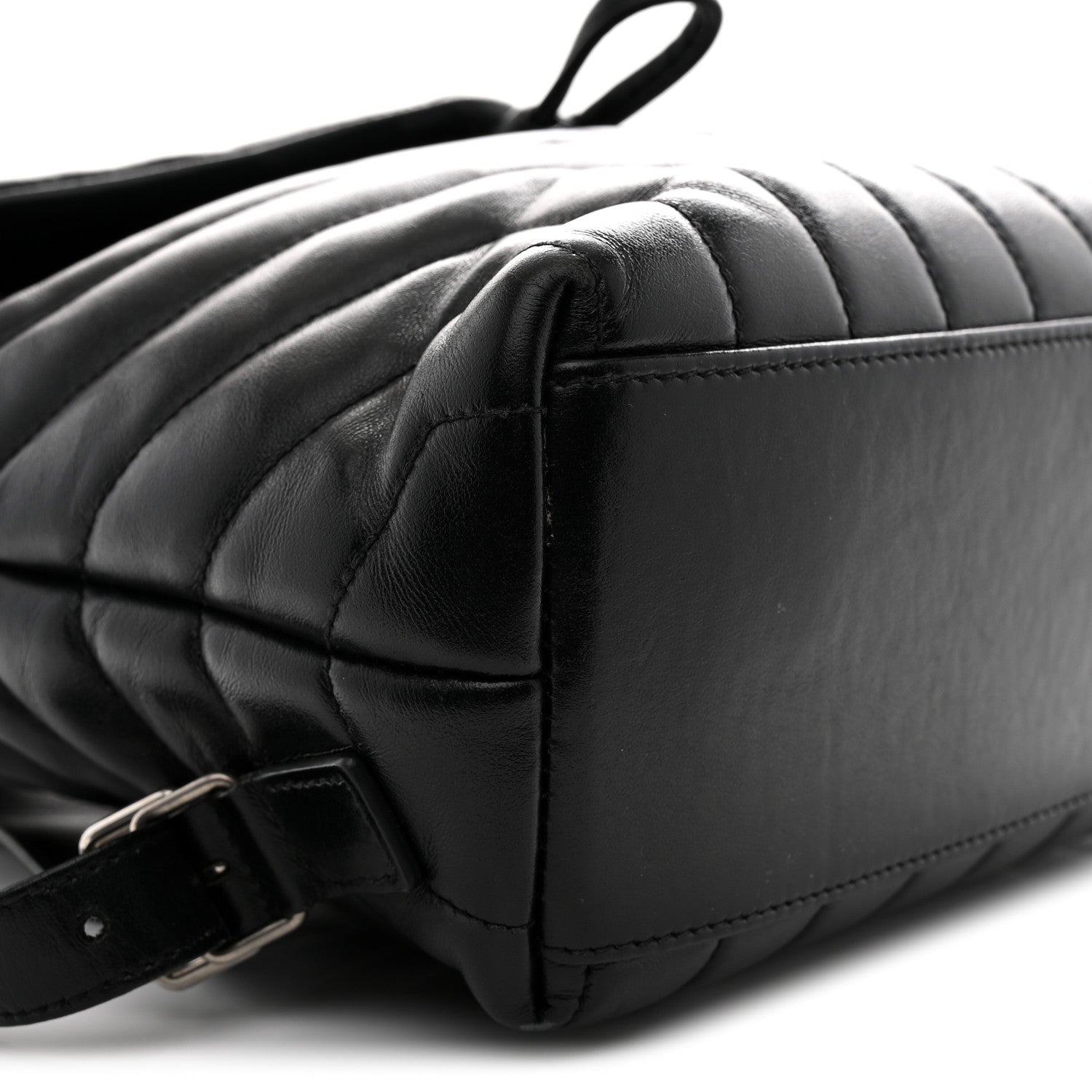 Saint Laurent Calfskin Y Quilted Monogram Small Loulou Backpack Black 9 of 12