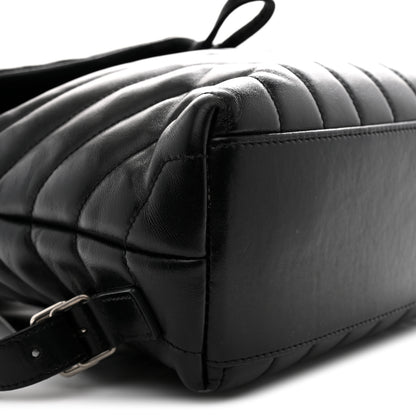 Saint Laurent Calfskin Y Quilted Monogram Small Loulou Backpack Black 9 of 12