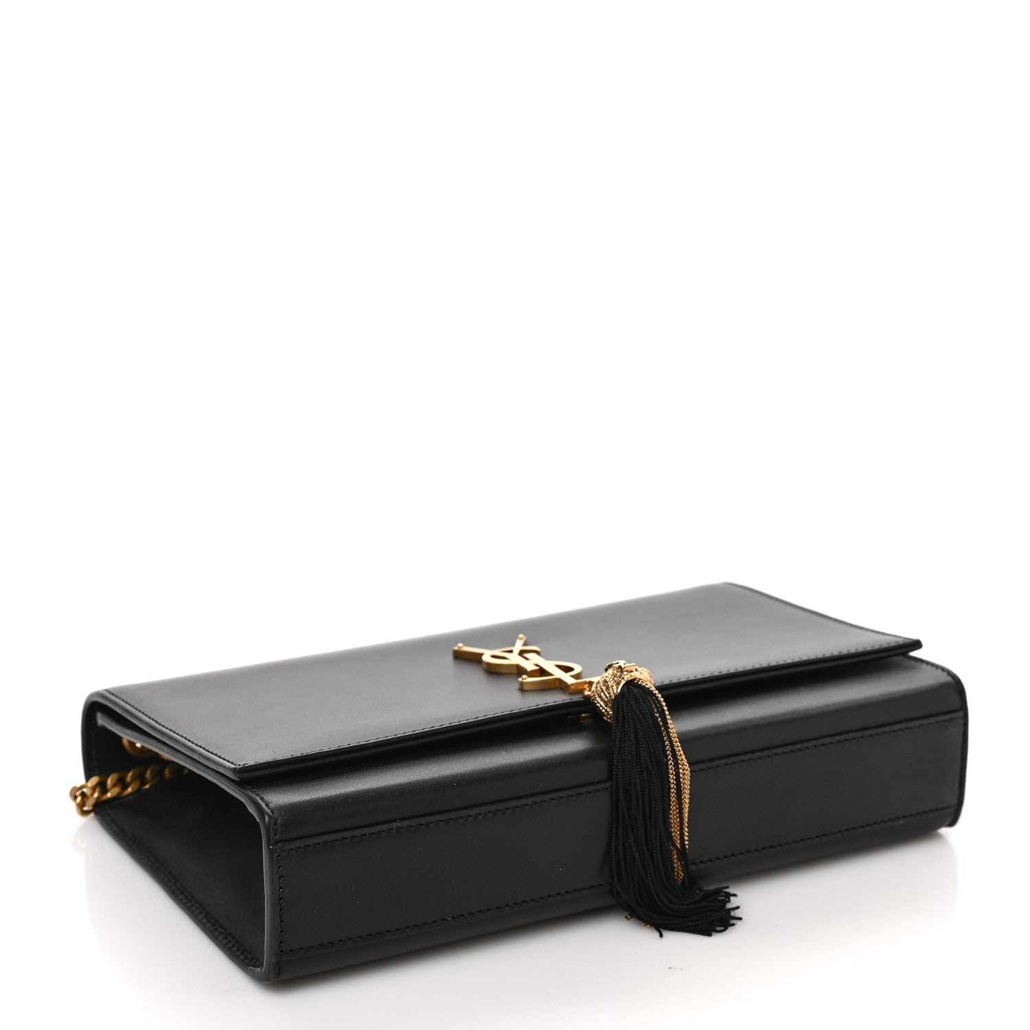 Saint Laurent Smooth Calfskin Medium Classic Monogram Kate Tassel Satchel Black 4 of 9