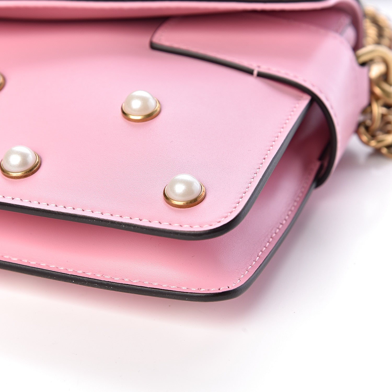 Gucci Nappa Pearl Studded Mini Queen Margaret Broadway Shoulder Bag Sugar Pink 13 of 13