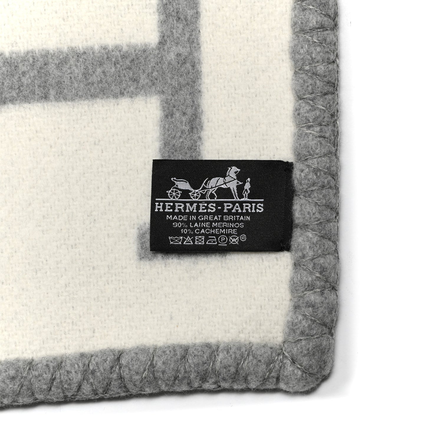 Wool Cashmere Avalon III Blanket Ecru Gris Clair