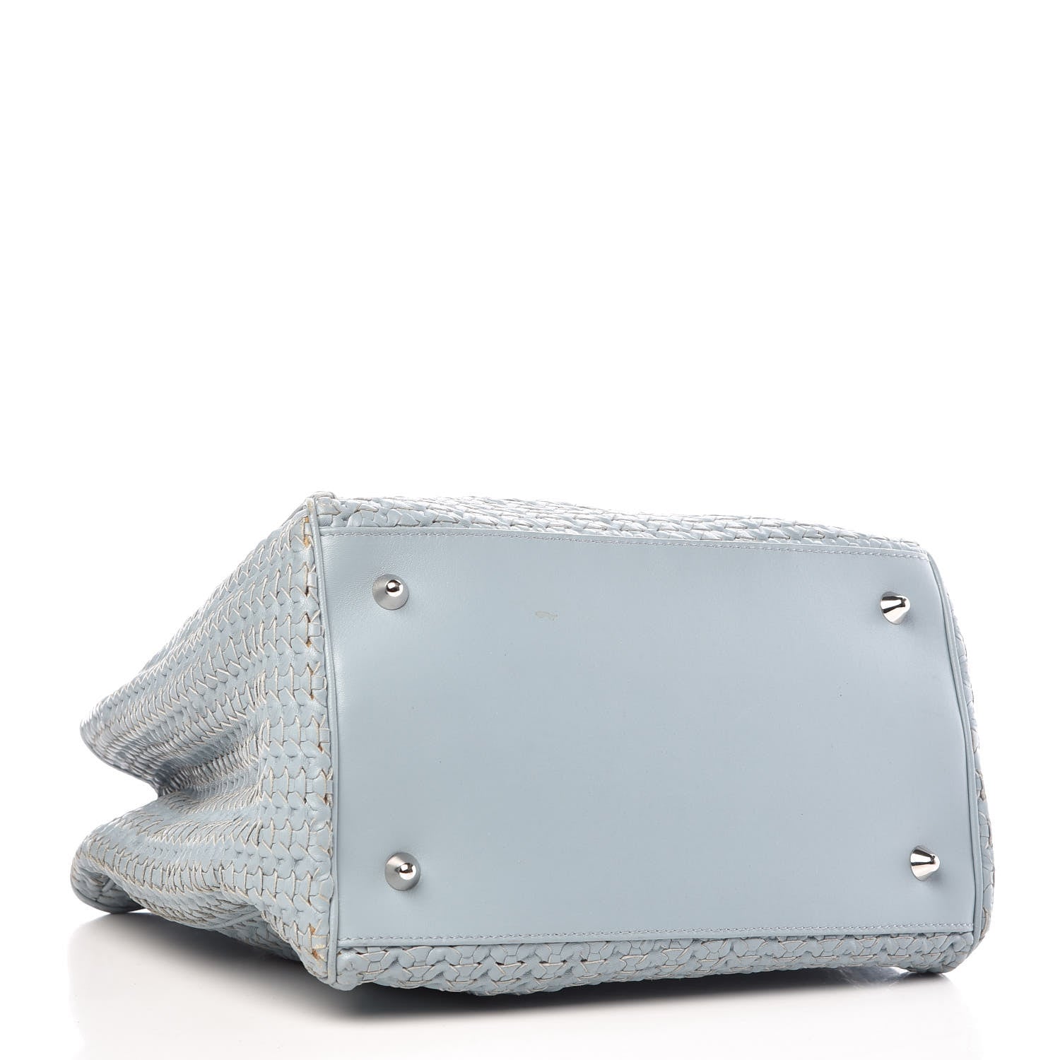 Christian Dior Lambskin Woven Medium Lady Dior Shopping Tote Light Blue 5 of 14