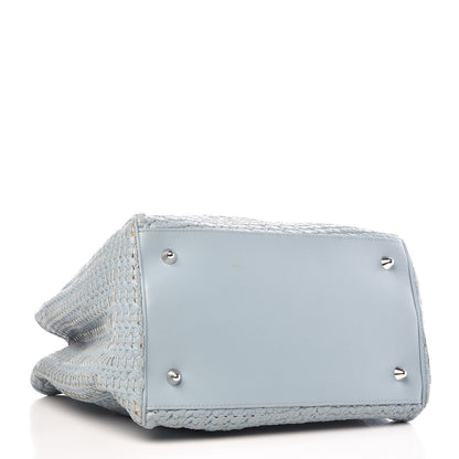 Christian Dior Lambskin Woven Medium Lady Dior Shopping Tote Light Blue 5 of 14