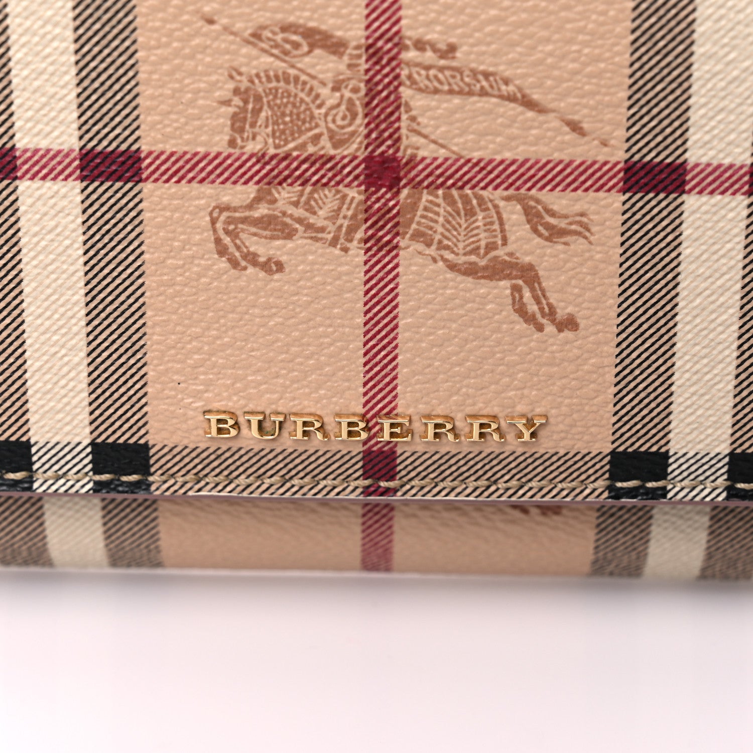 Burberry Haymarket Check Henley Wallet On Chain Dusty Pink 15 of 15