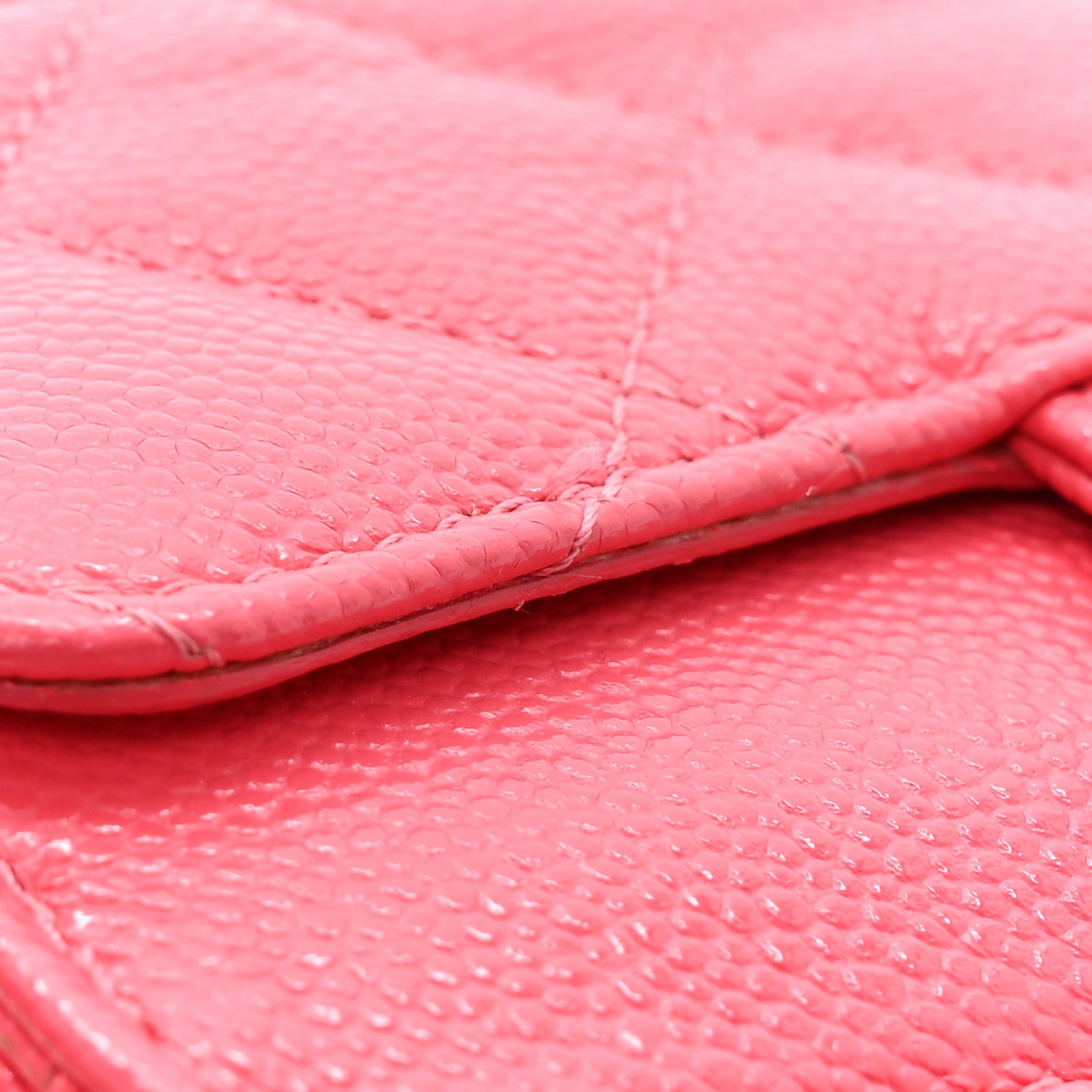 Chanel Caviar Quilted Flap Zip Card Holder Dark Pink 9 of 10