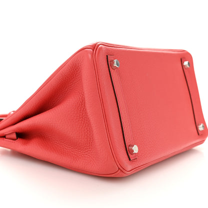 Hermes Taurillon Clemence Birkin 30 Geranium 9 of 13