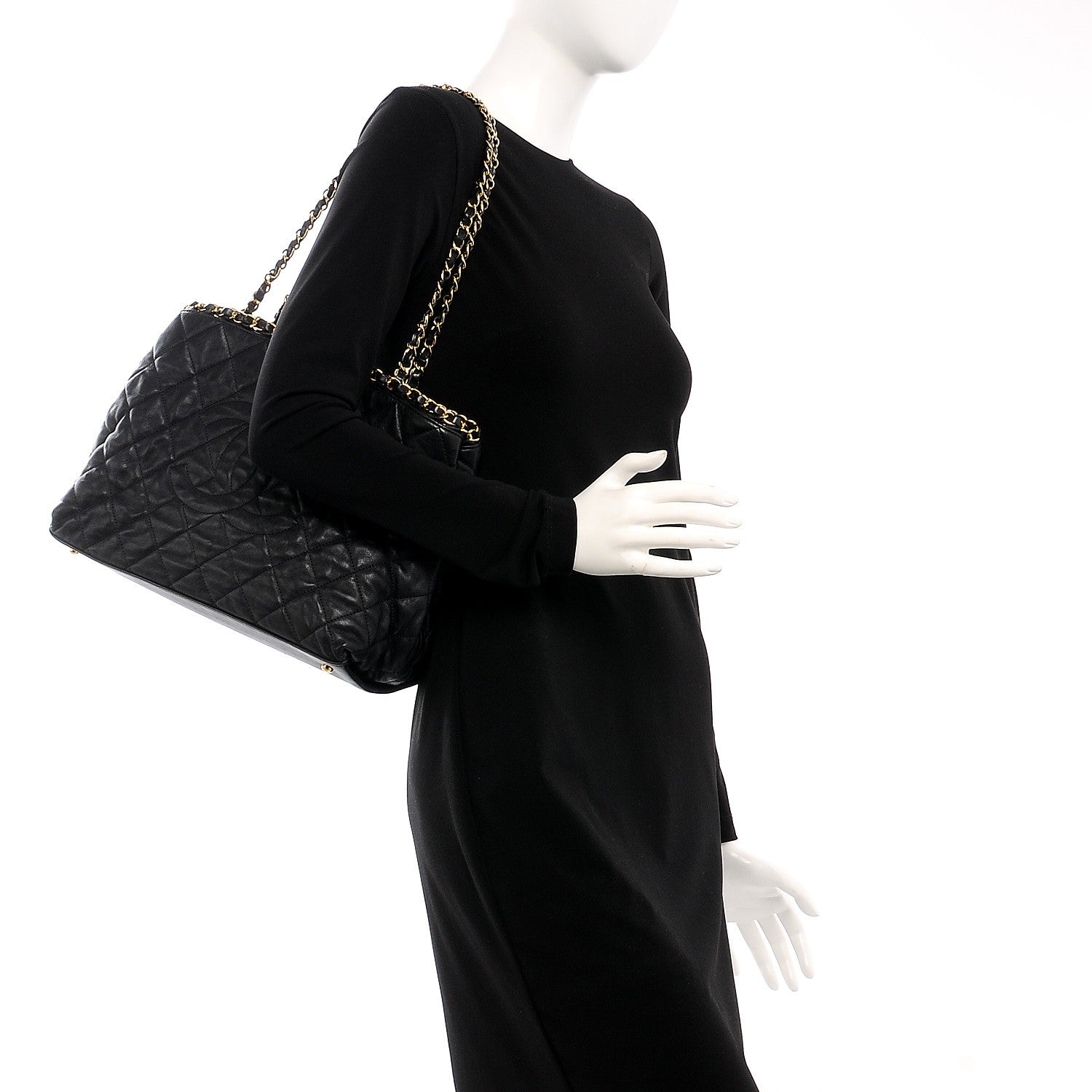 Chanel Calfskin Quilted Small Chain Me Tote Black 2 of 9