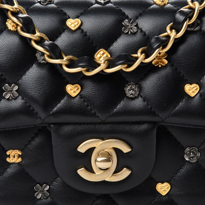 Chanel Lambskin Quilted Studded Mini Rectangular Flap Black 11 of 12