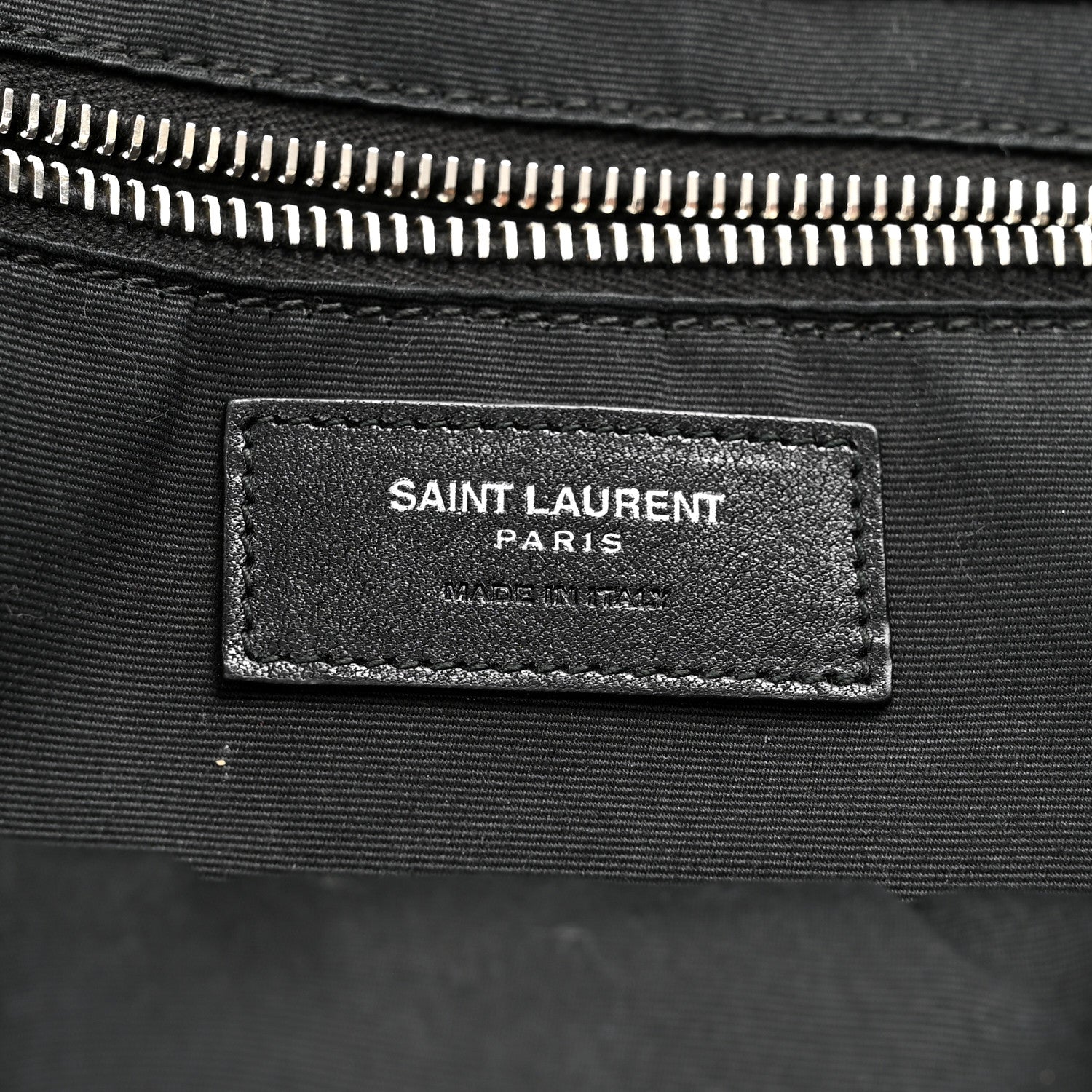 Saint Laurent Raffia Linen Calfskin Small Rive Gauche Tote Black 6 of 14
