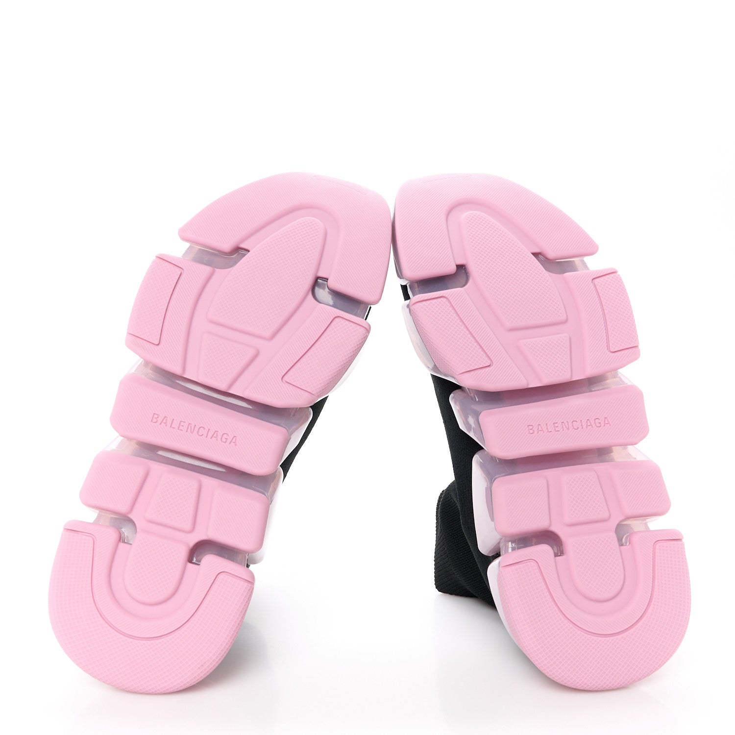 Balenciaga Technical 3D Recycled Knit Bi-Color Womens Speed 2.0 Transparent Sole Sneakers 38 Black Light Pink 5 of 9