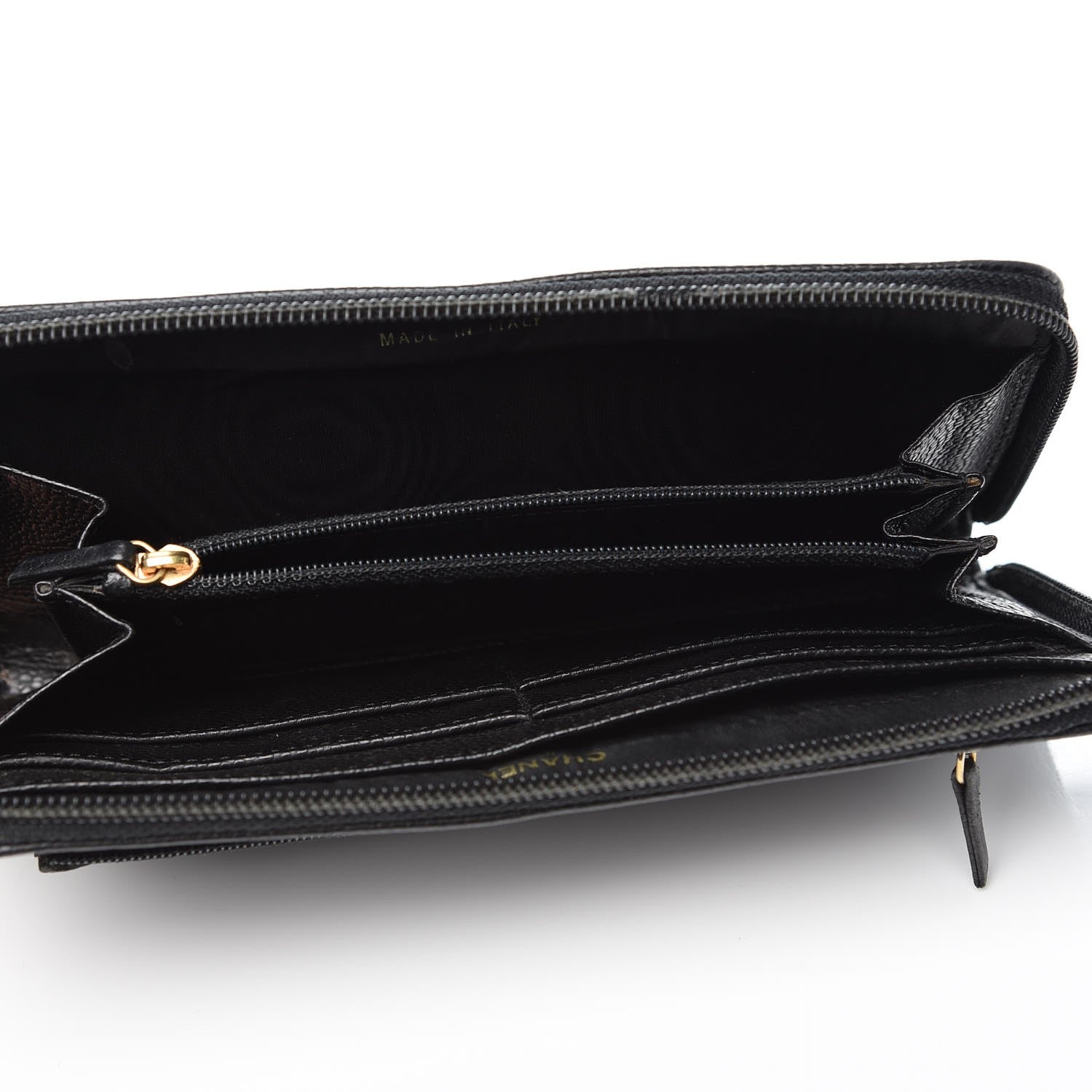 Chanel Caviar CC Timeless Large Zip Around Wallet Black 7 of 12