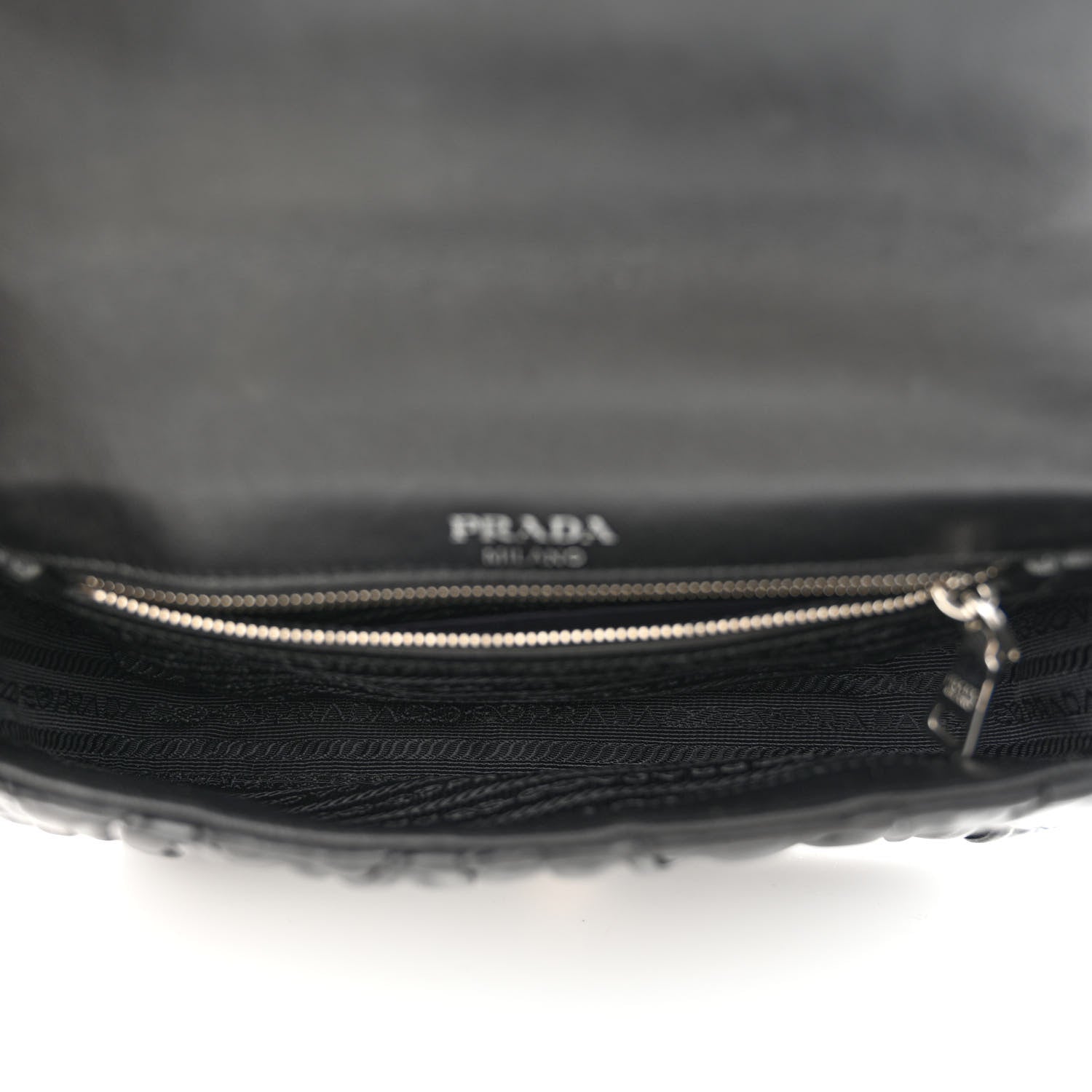 Prada Nappa Gaufre Small Chain Flap Shoulder Bag Black 5 of 11