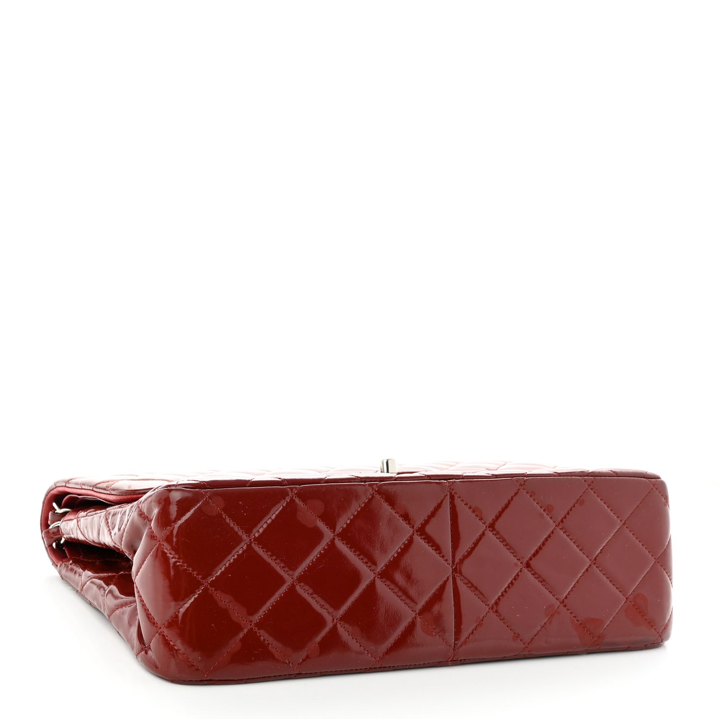 Patent Quilted Jumbo Double Flap Red