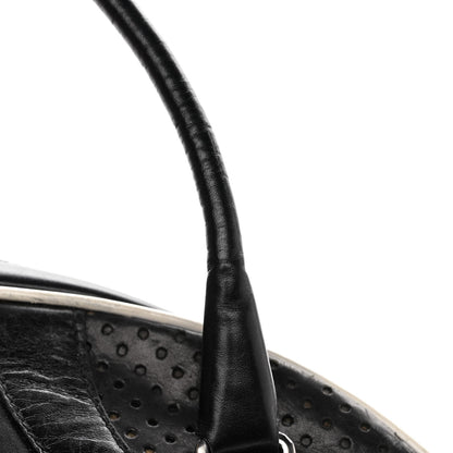 Prada Vitello Drive Perforated Bowling Bag Black 10 of 12