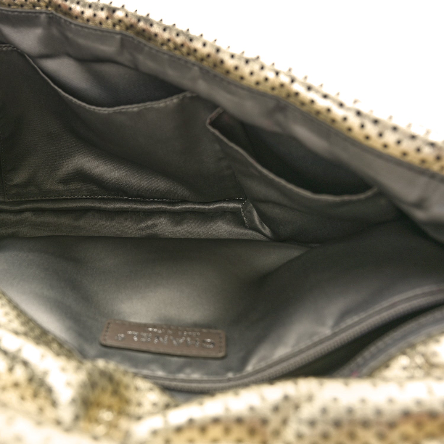 Chanel Metallic Crackled Calfskin Perforated Large Drill Flap Gold 5 of 10