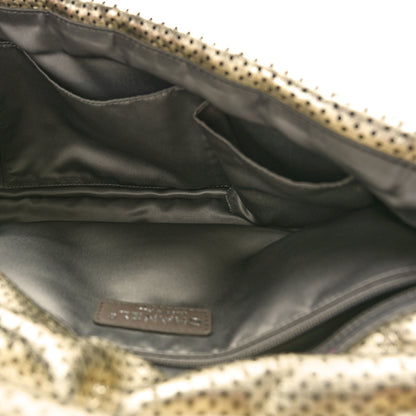 Chanel Metallic Crackled Calfskin Perforated Large Drill Flap Gold 5 of 10