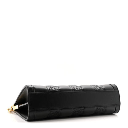 Gucci Calfskin GG Matelasse Small Slim Chain Shoulder Bag Black Natural 4 of 15