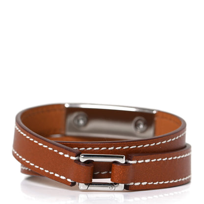 Hermes Natural Tadelakt Rivale Double Tour Bracelet M Fauve 3 of 6