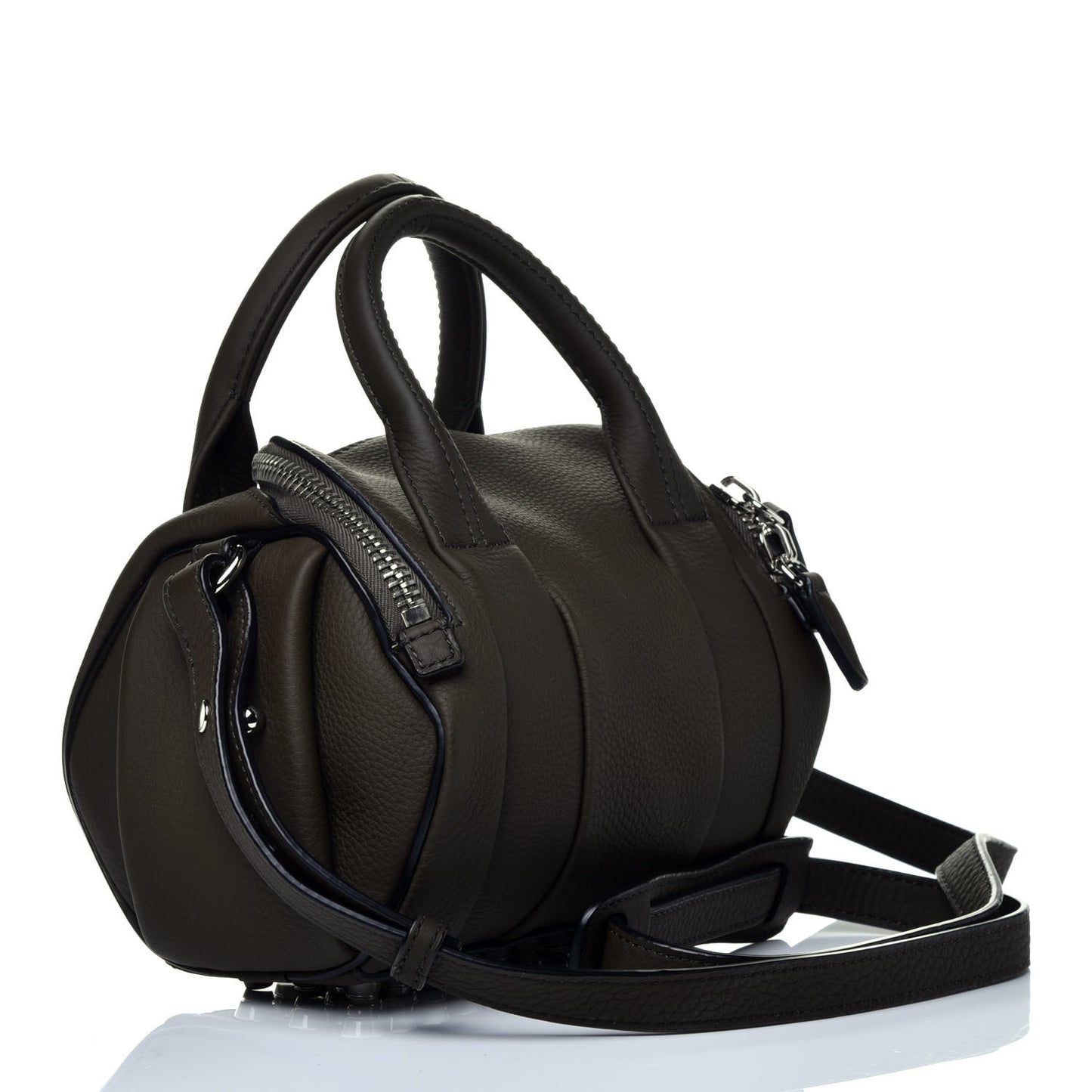 Pebbled Calfskin Mini Rockie Matte Khaki Green Rhodium Hardware
