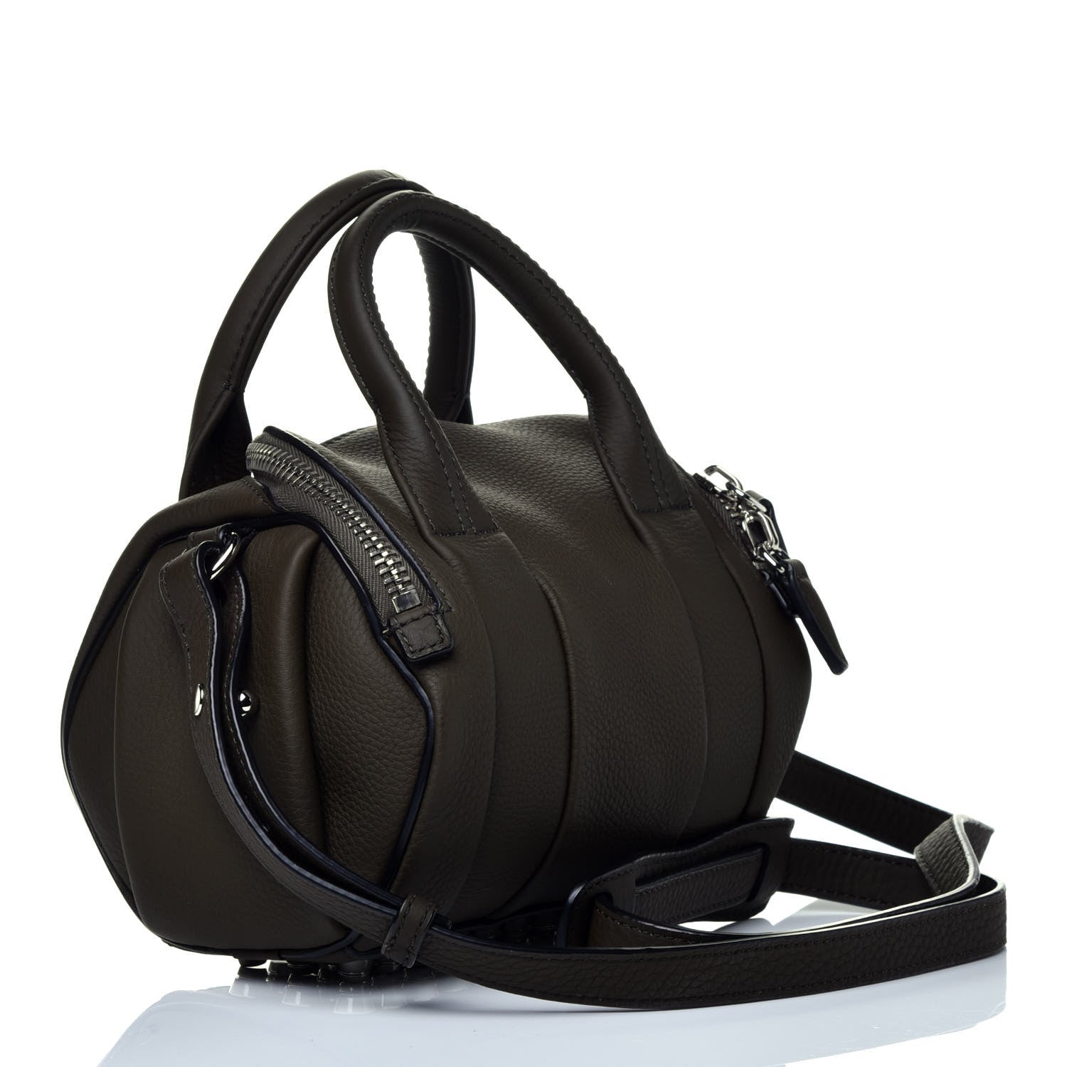 Alexander Wang Pebbled Calfskin Mini Rockie Matte Khaki Green Rhodium Hardware 4 of 10