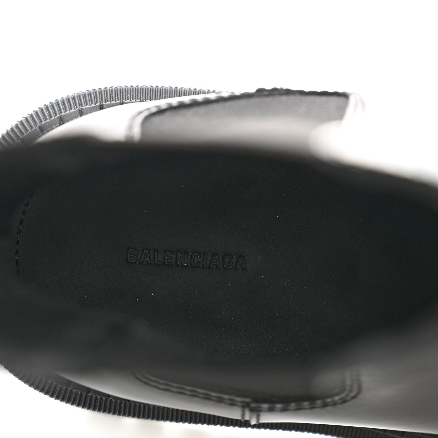 Balenciaga Jive Smooth Calfskin Logo Embossed Womens Tractor 20mm Chelsea Boots 36 Black 8 of 8