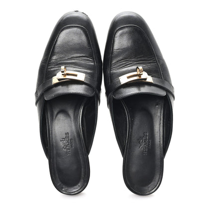 Hermes Goatskin Oz Mules 36 Black 2 of 10