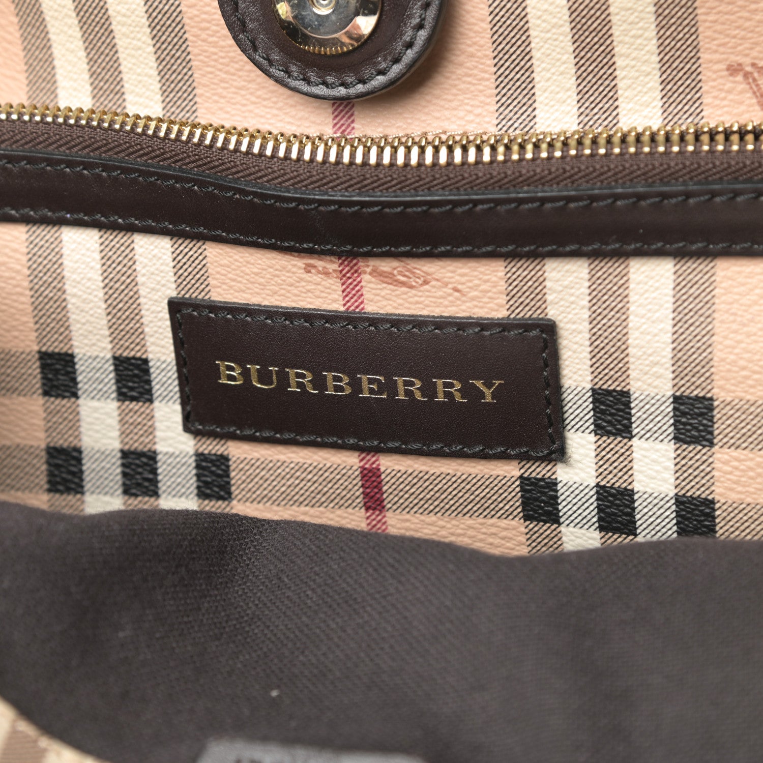 Burberry Haymarket Check Small Canterbury Tote Chocolate 6 of 13