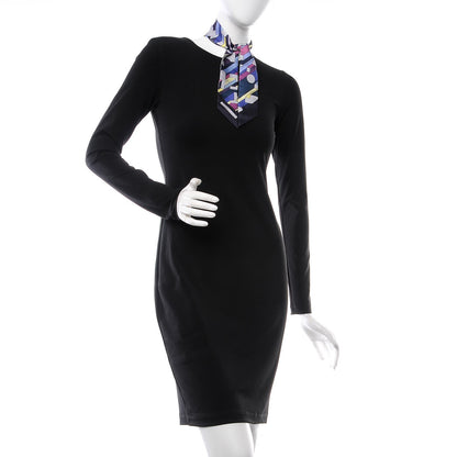 Hermes Silk On A Summer Day Twilly Black Jaune Soufre Parme 2 of 5
